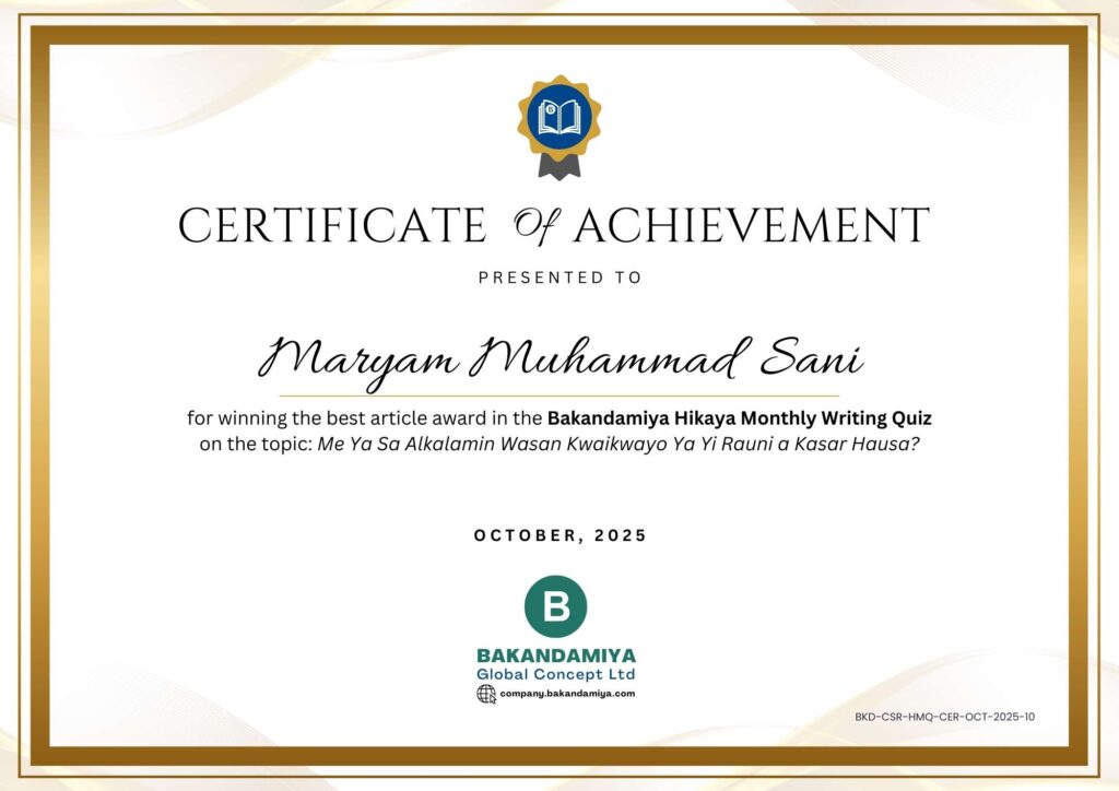 Maryam Muh'd Sani Cert - October 2025