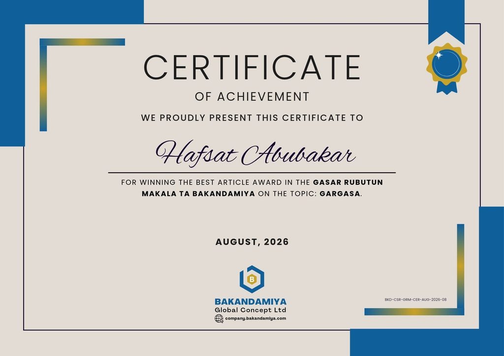 Hafsat Abubakar Cert - GRM August 2026